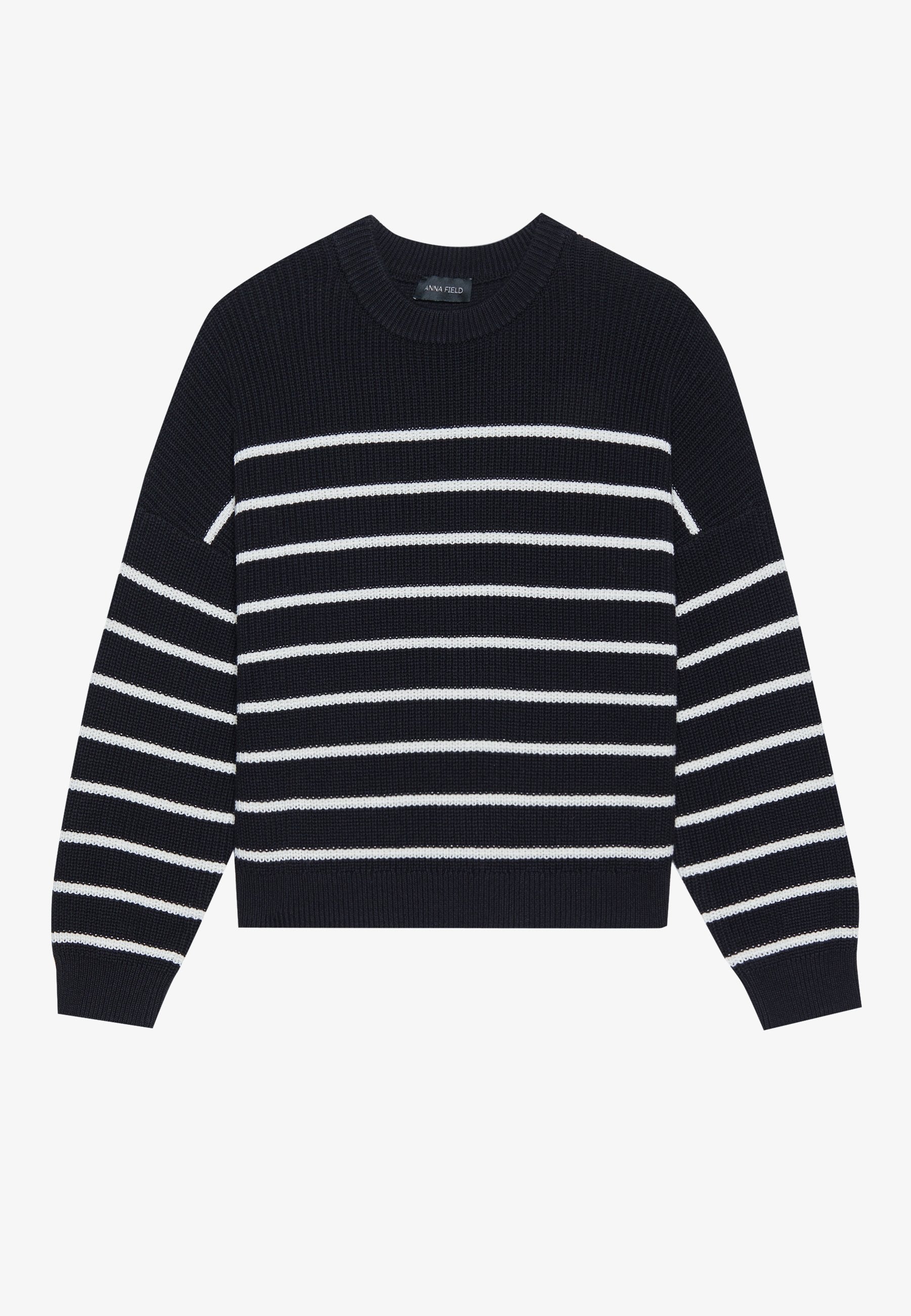 Anna Field Jumper - Off-white/dark Blue