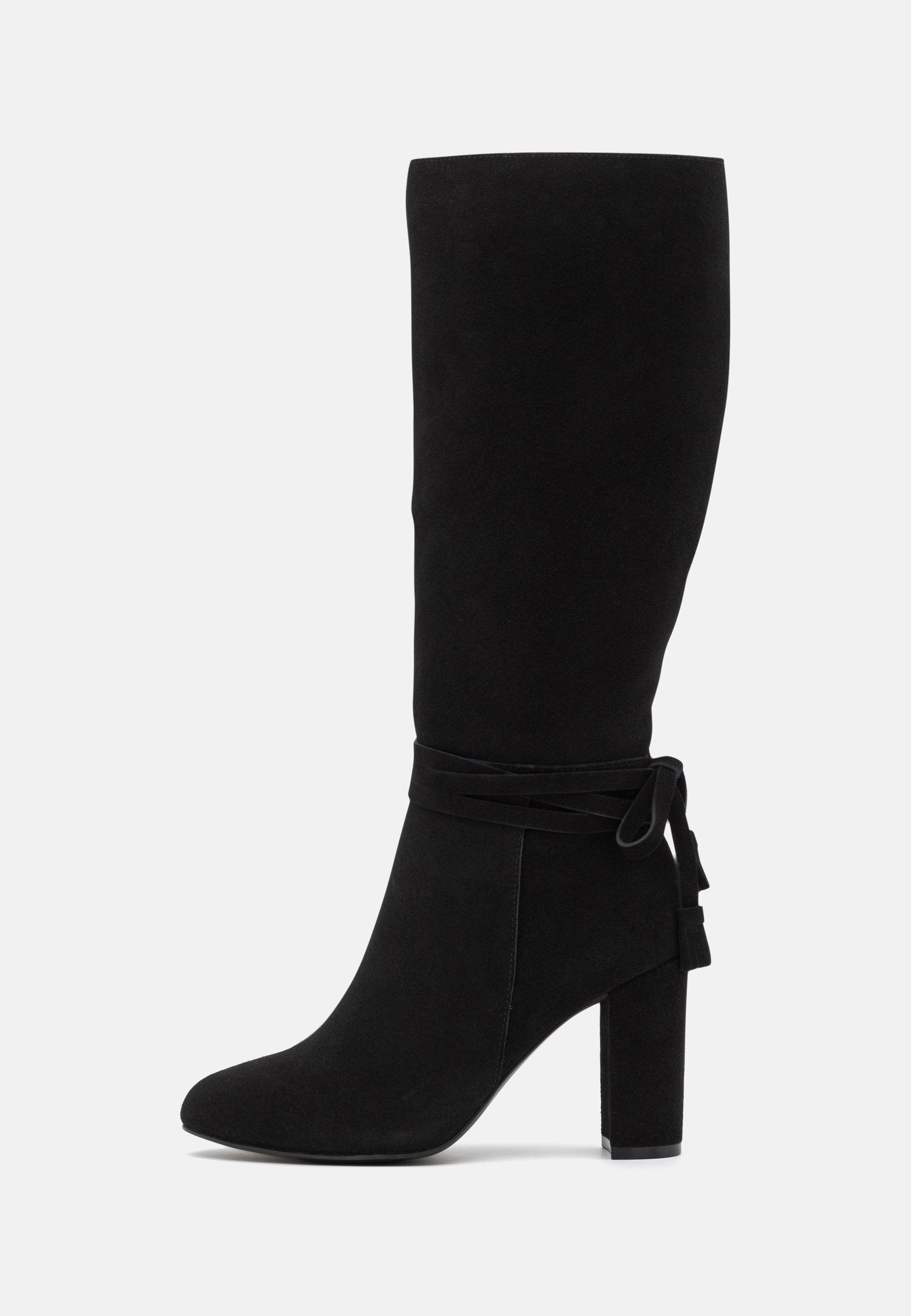  Leather - High Heeled Boots - Black