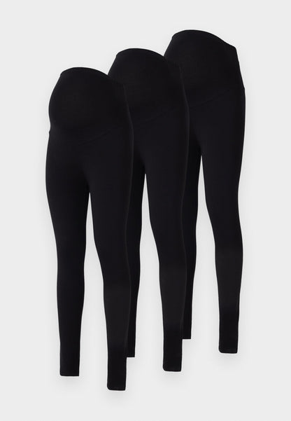  3 PACK - Leggings - Trousers - Black/taupe/light Pink