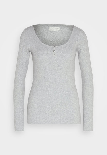 Anna Field Long Sleeved Top - Mottled Grey