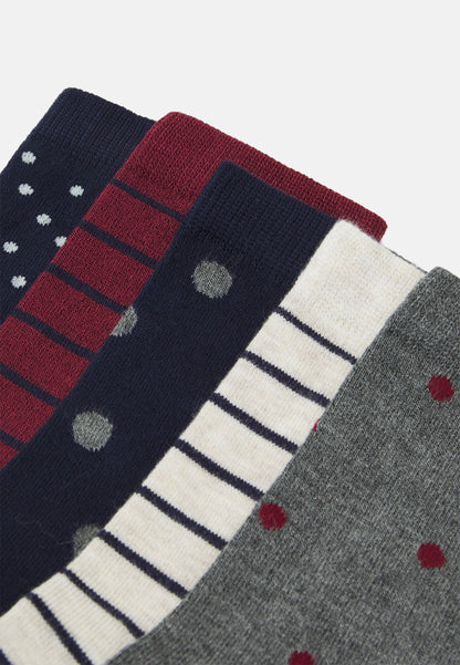 Anna Field 5 Pack - Socks - Dark Blue/Dark Red