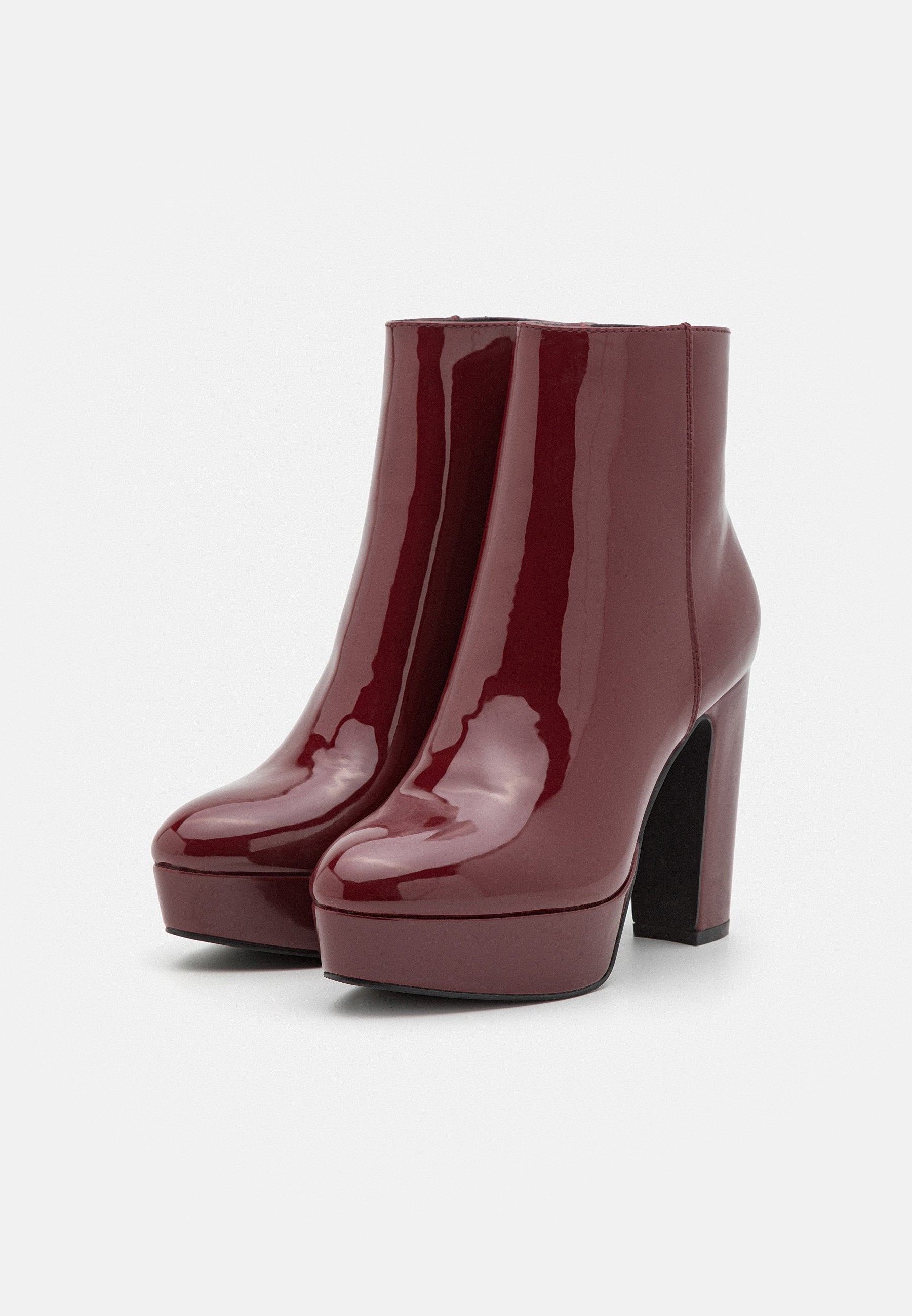 Anna Field High Heeled Ankle Boots - Dark Red