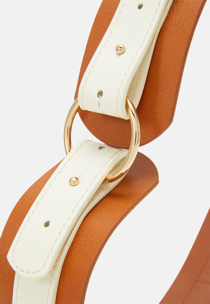Anna Field Waist Belt - Cognac/White
