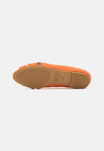 Anna Field Peeptoe Ballet Pumps - Orange