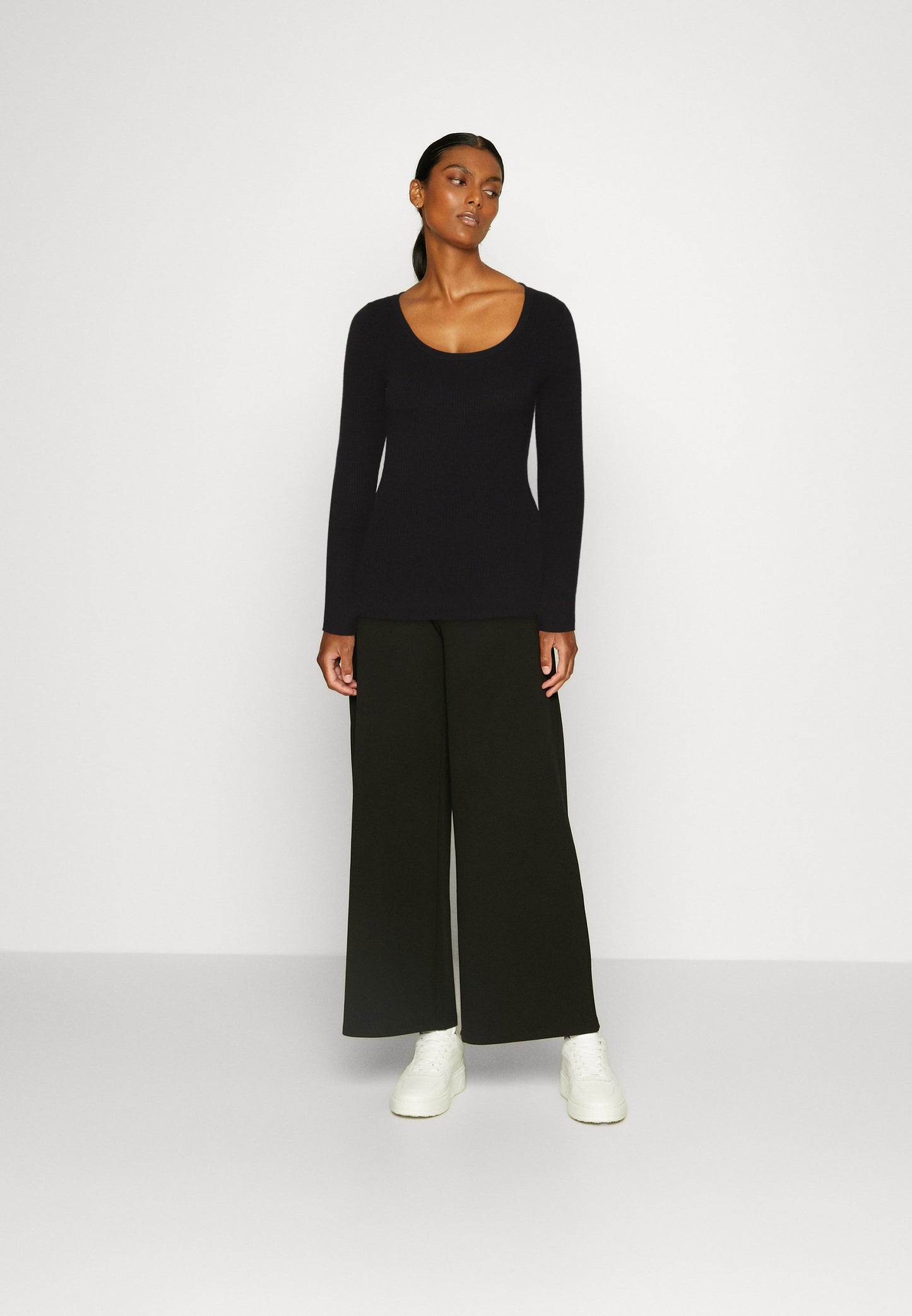 Anna Field Button Detail - Jumper -Black