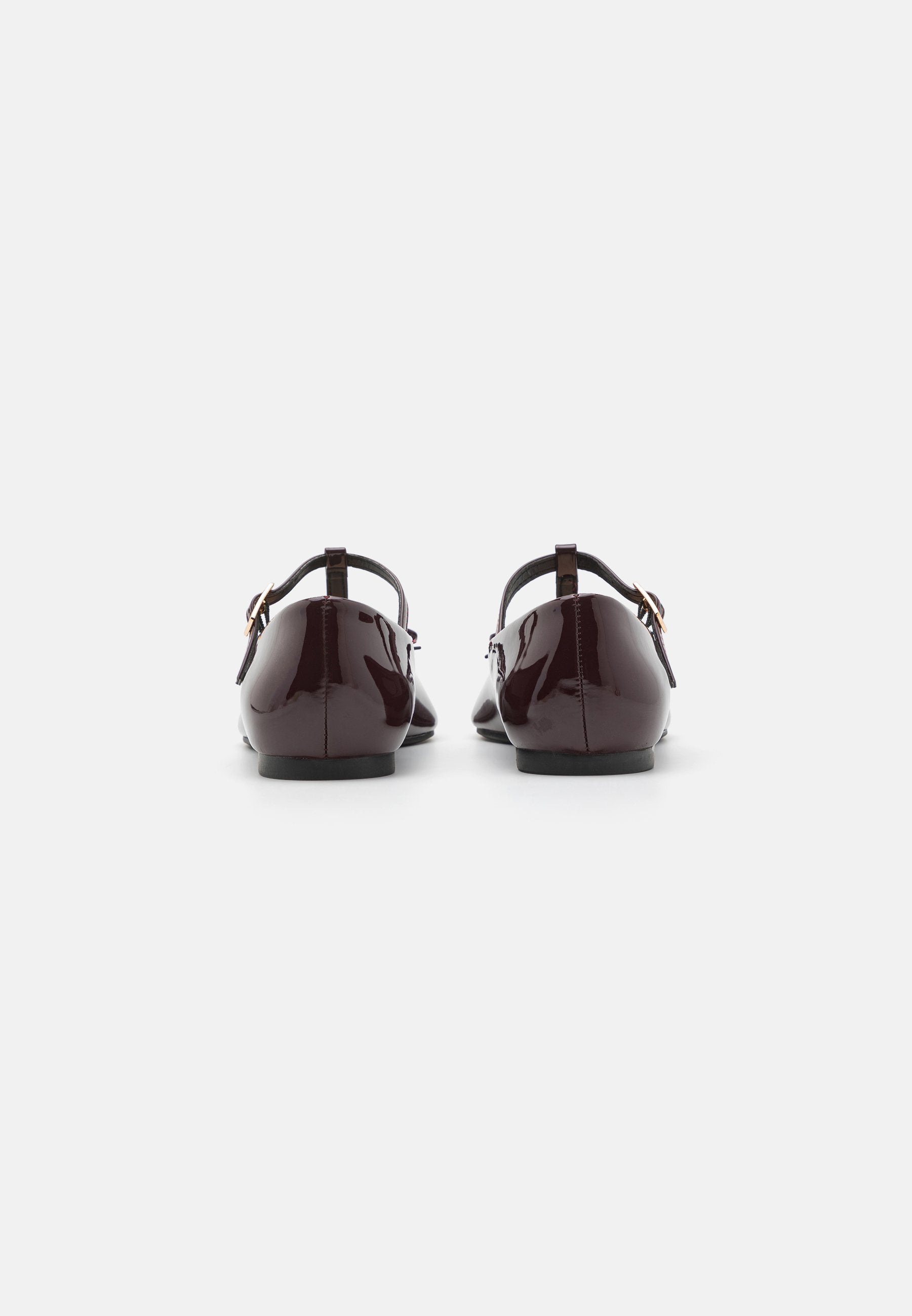  Ankle Strap Ballet Pumps - Dark Red