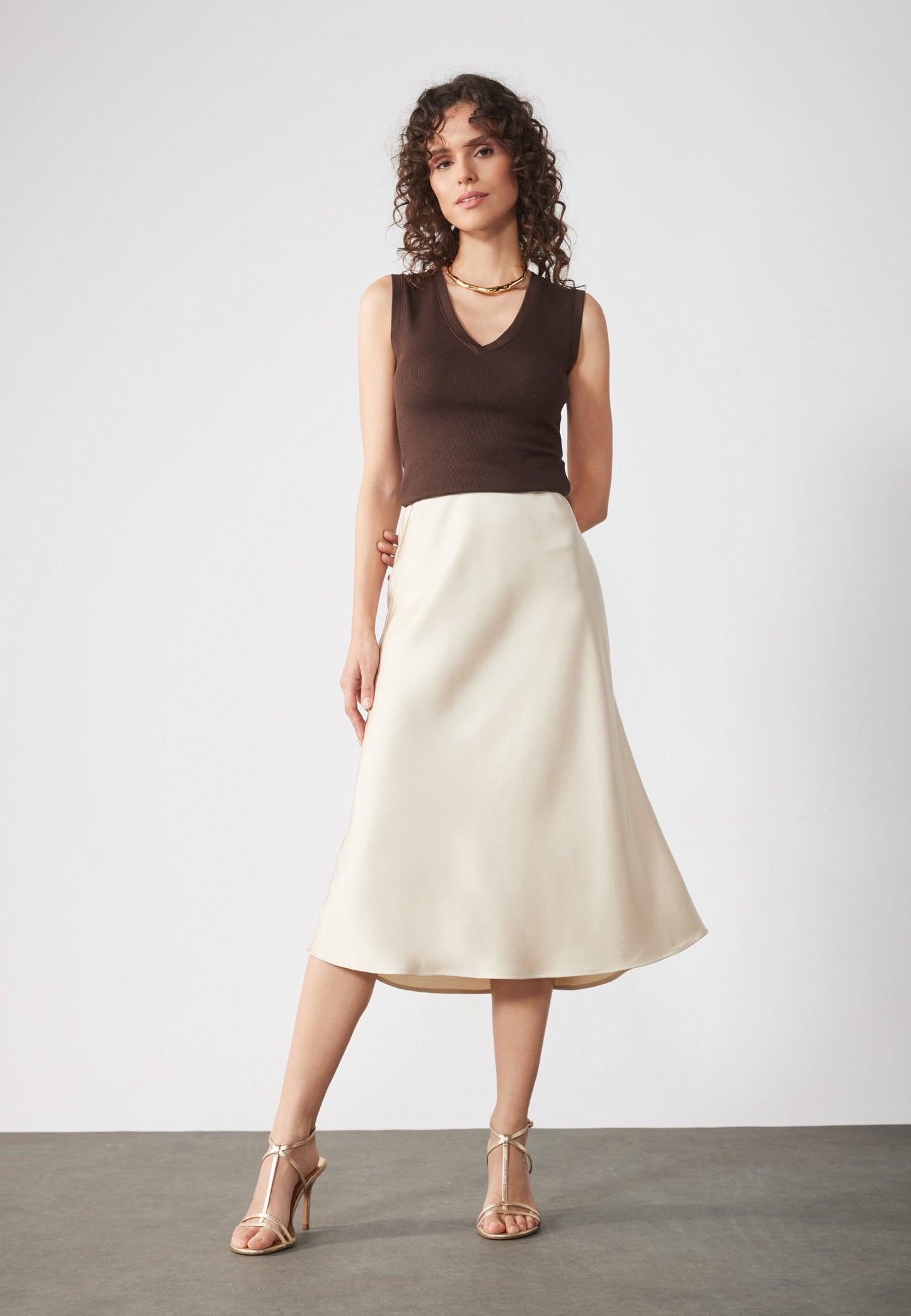 Anna Field A-line Skirt - Beige