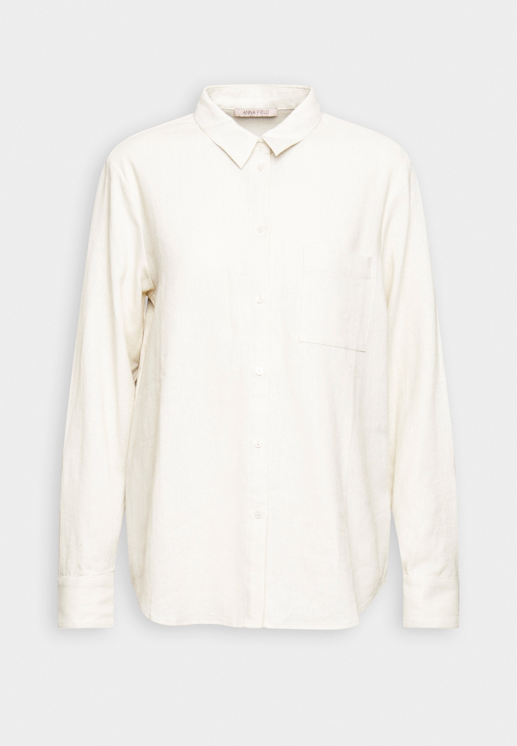 Anna Field Linen-Mix Button Down Blouse - Button-Down Blouse - Beige