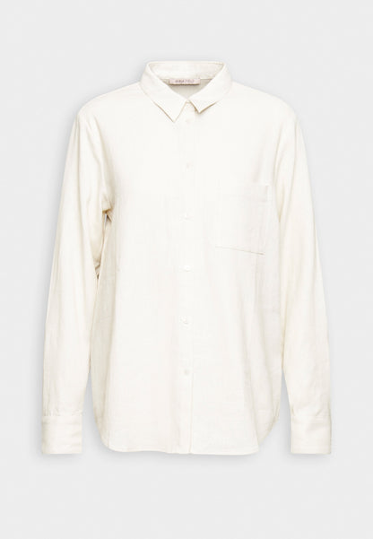 Anna Field Linen-Mix Button Down Blouse - Button-Down Blouse - Beige