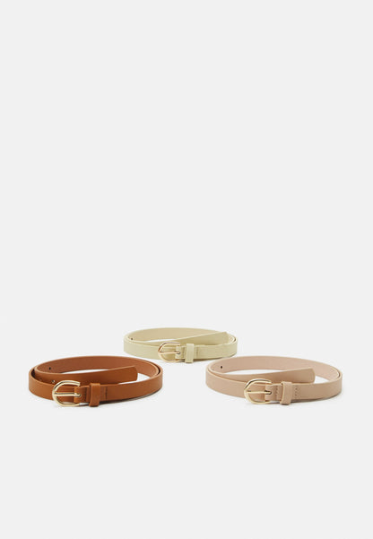 Anna Field 3 PACK - Belt - Black/gold-coloured/beige