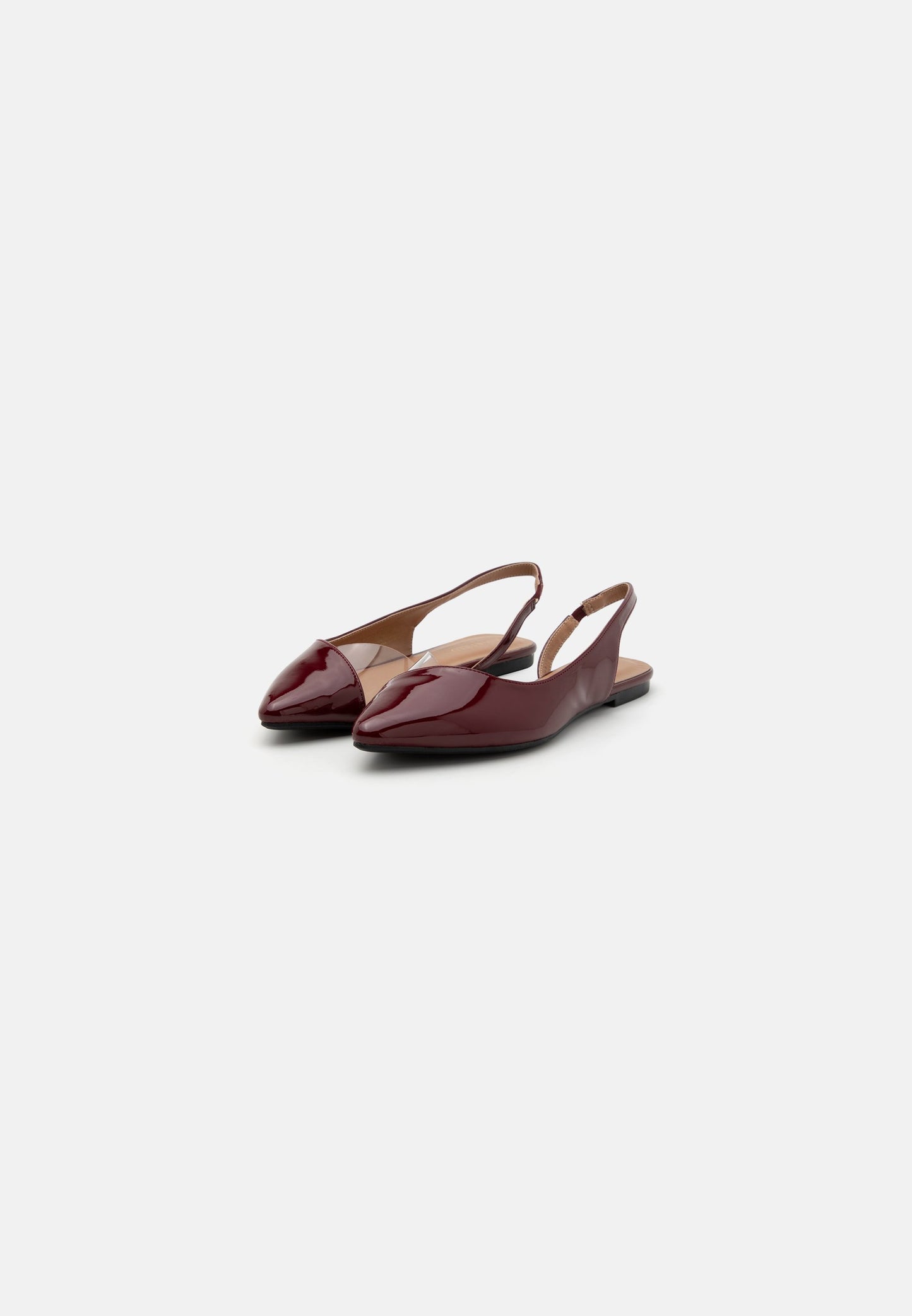 Anna Field Slingback Ballet Pumps - Dark Red