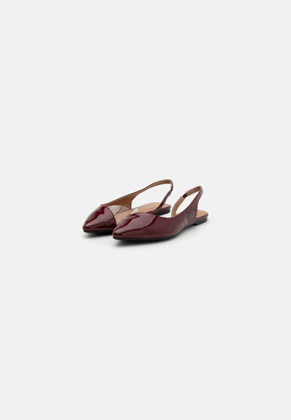 Anna Field Slingback Ballet Pumps - Dark Red