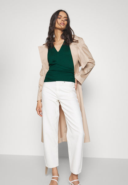 Anna Field Wrap Blouse- Blouse - Dark Green