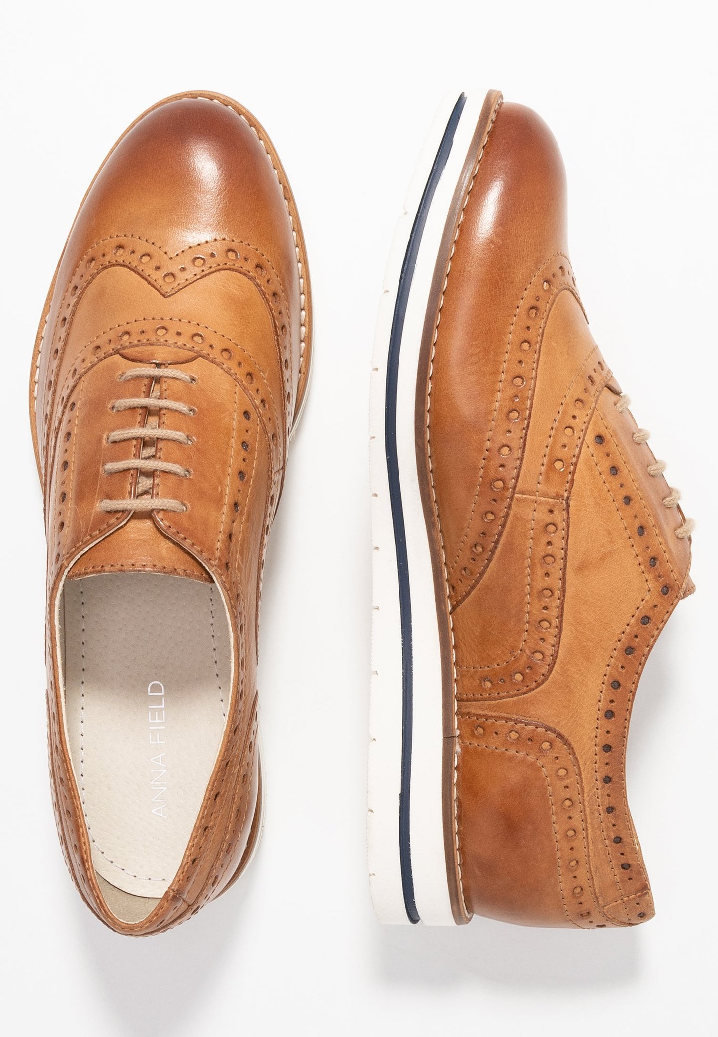 Anna Field Leather - Casual Lace-Ups - Cognac