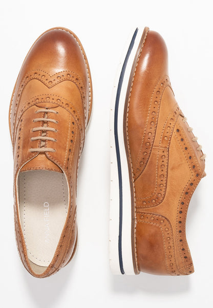 Anna Field Leather - Casual Lace-Ups - Cognac