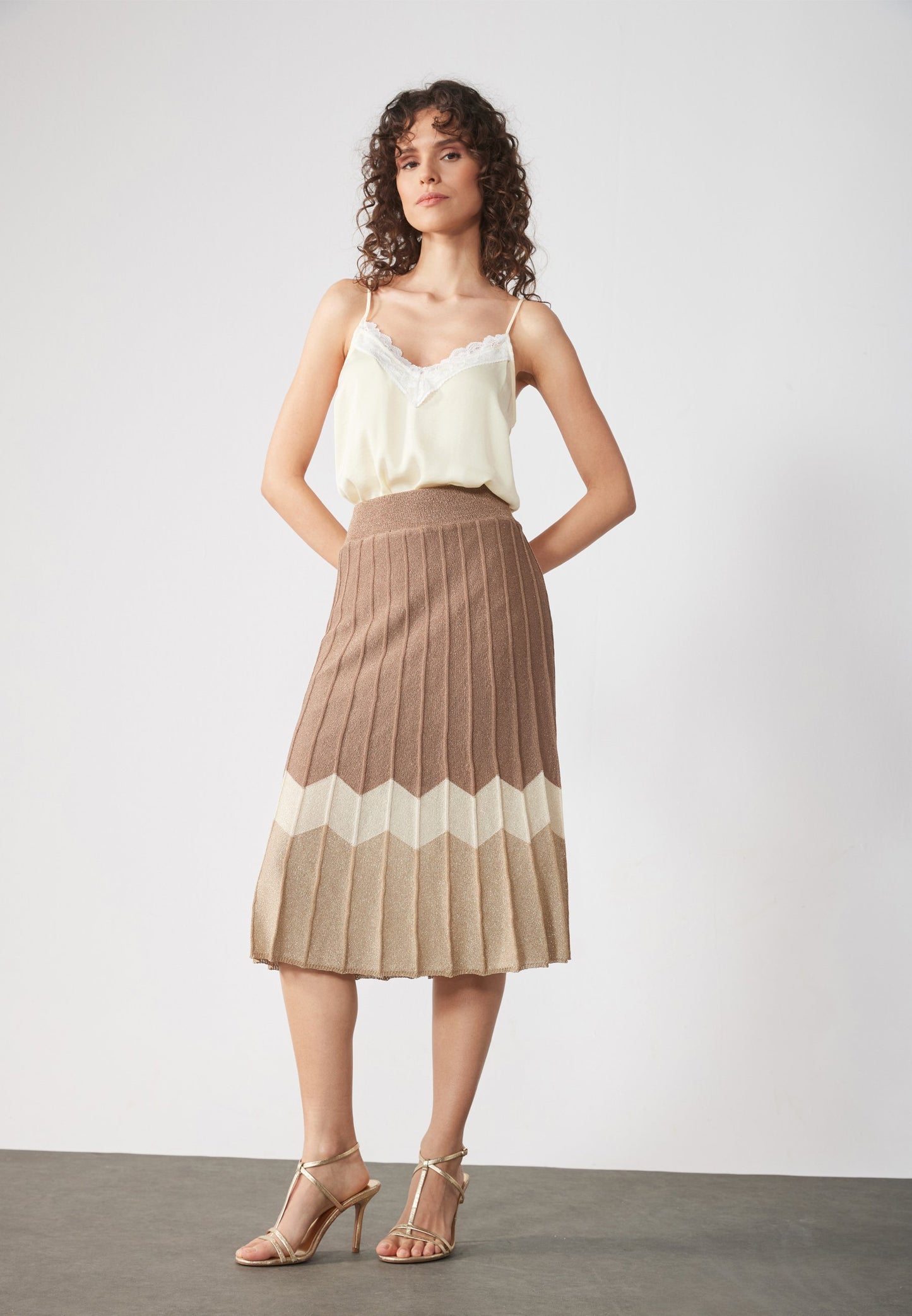 Anna Field KNITTED SKIRT - A-line Skirt - Beige