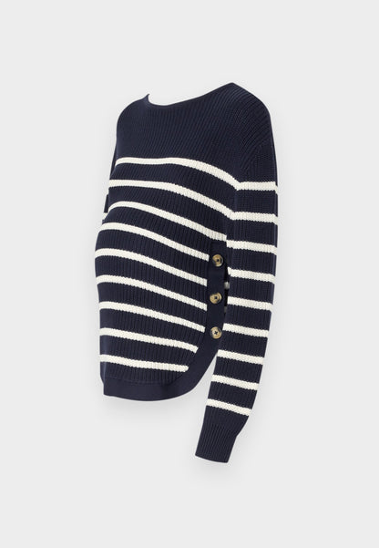  MATERNITY NURSING JUMPER WITH SIDE BUTTONS - Jumper - Off-white/black
