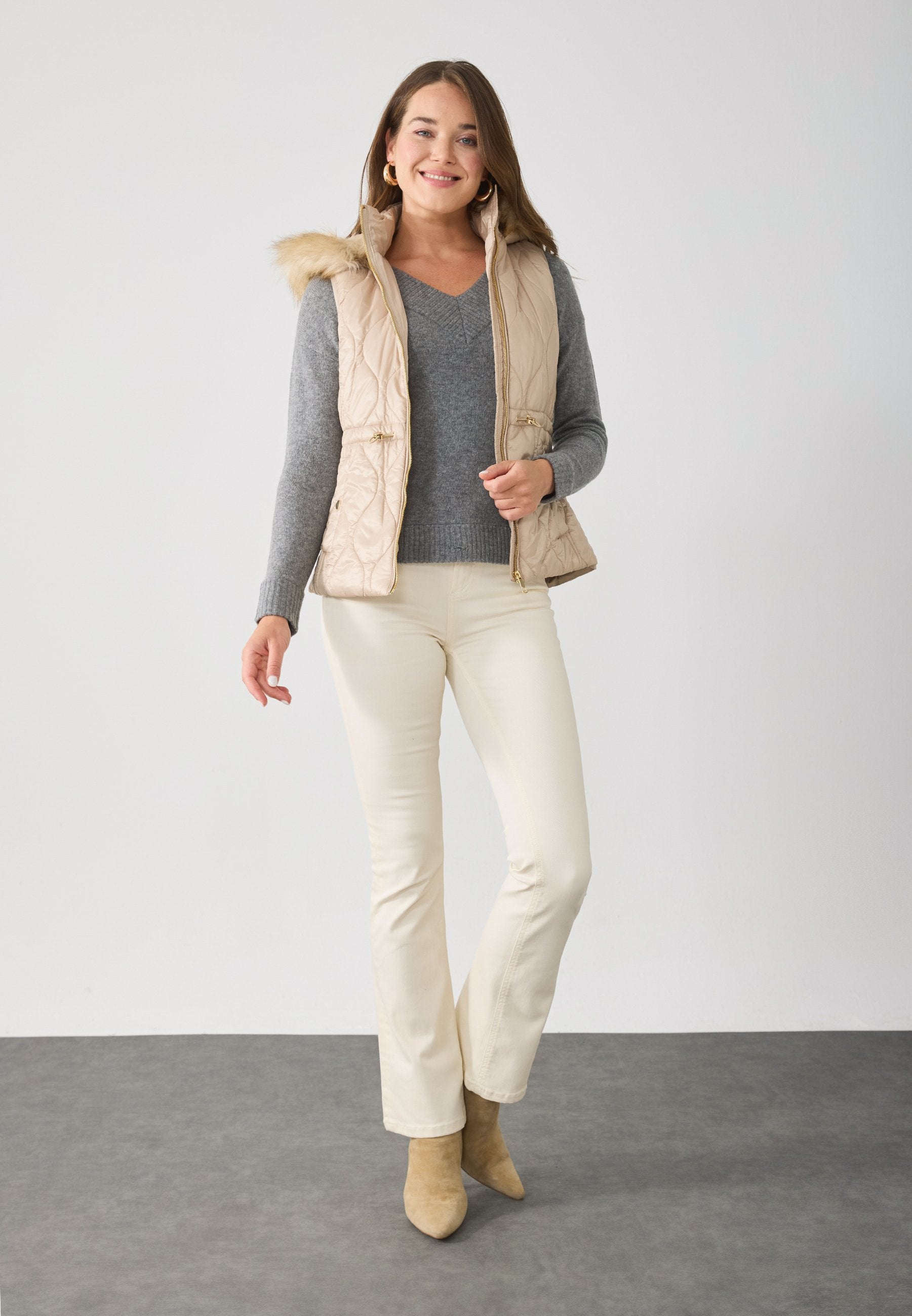 Anna Field Waistcoat - Taupe