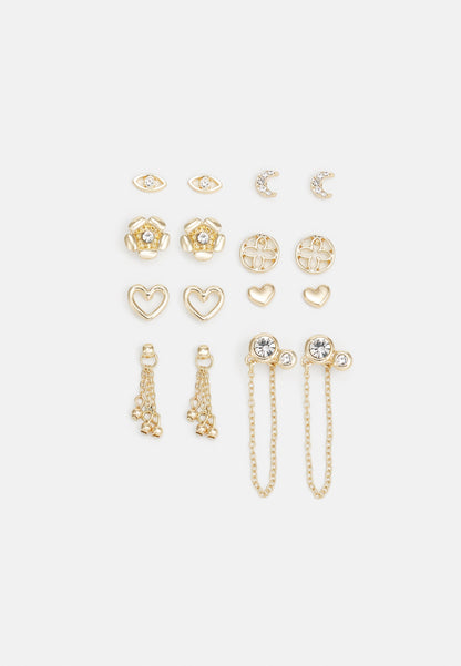 Anna Field 8 PACK - Earrings - Shiny Gold Coloured