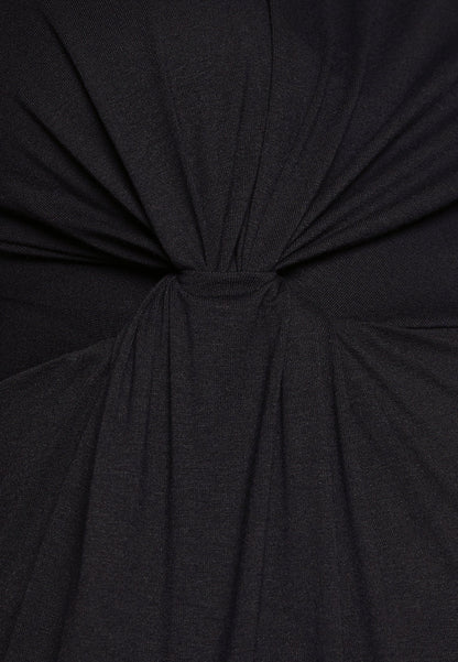  Sleeves Mini Dress- Jersey Dress - Black