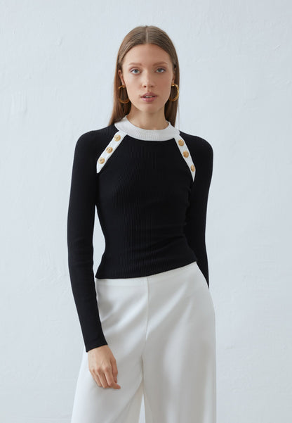Anna Field Jumper - Black/white