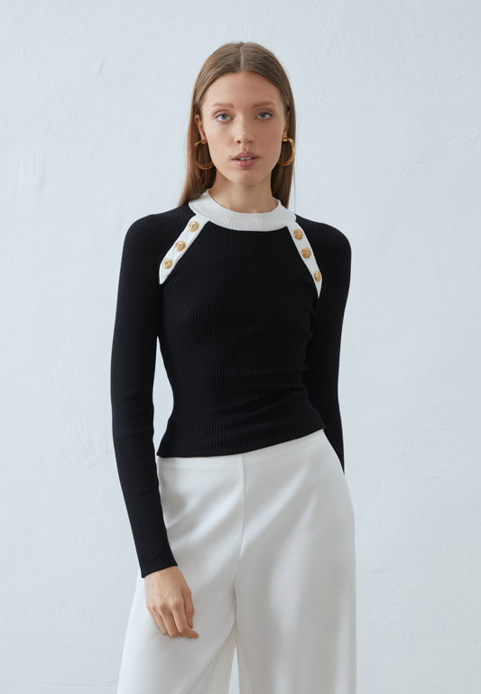 Anna Field Jumper - Black/white