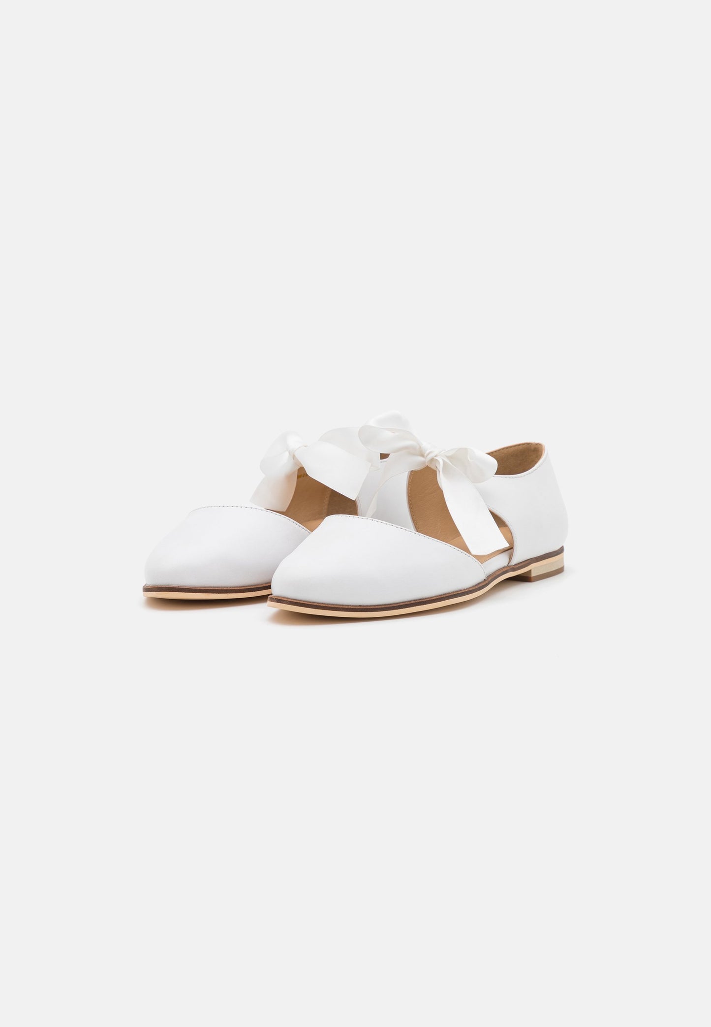 Anna Field Leather - Ankle Strap Ballet Pumps - White