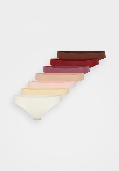 Anna Field 7 PACK - Thong - Bordeux/taupe/white/ivory/pink