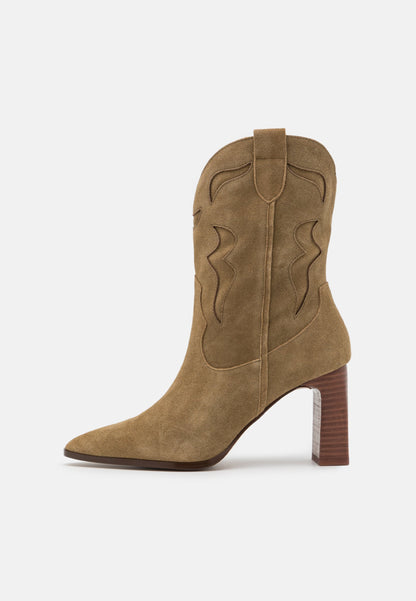 Anna Field Leather - Cowboy/Biker Ankle Boot - Khaki
