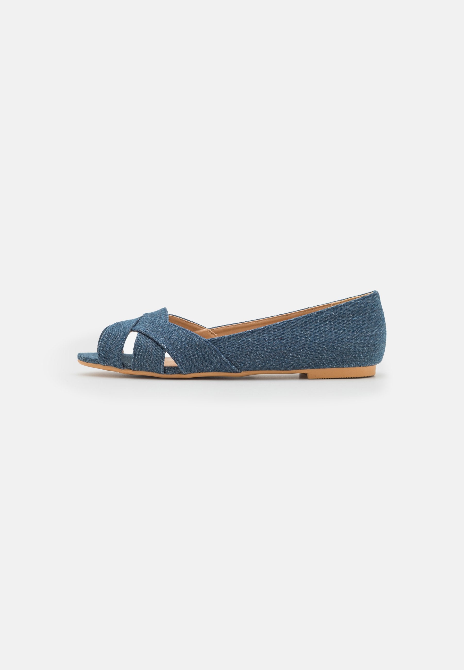 Anna Field Peeptoe Ballet Pumps - Blue