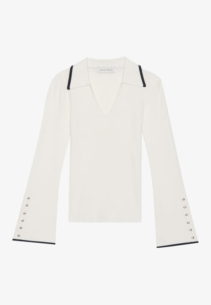Anna Field Jumper - Off-white_navy