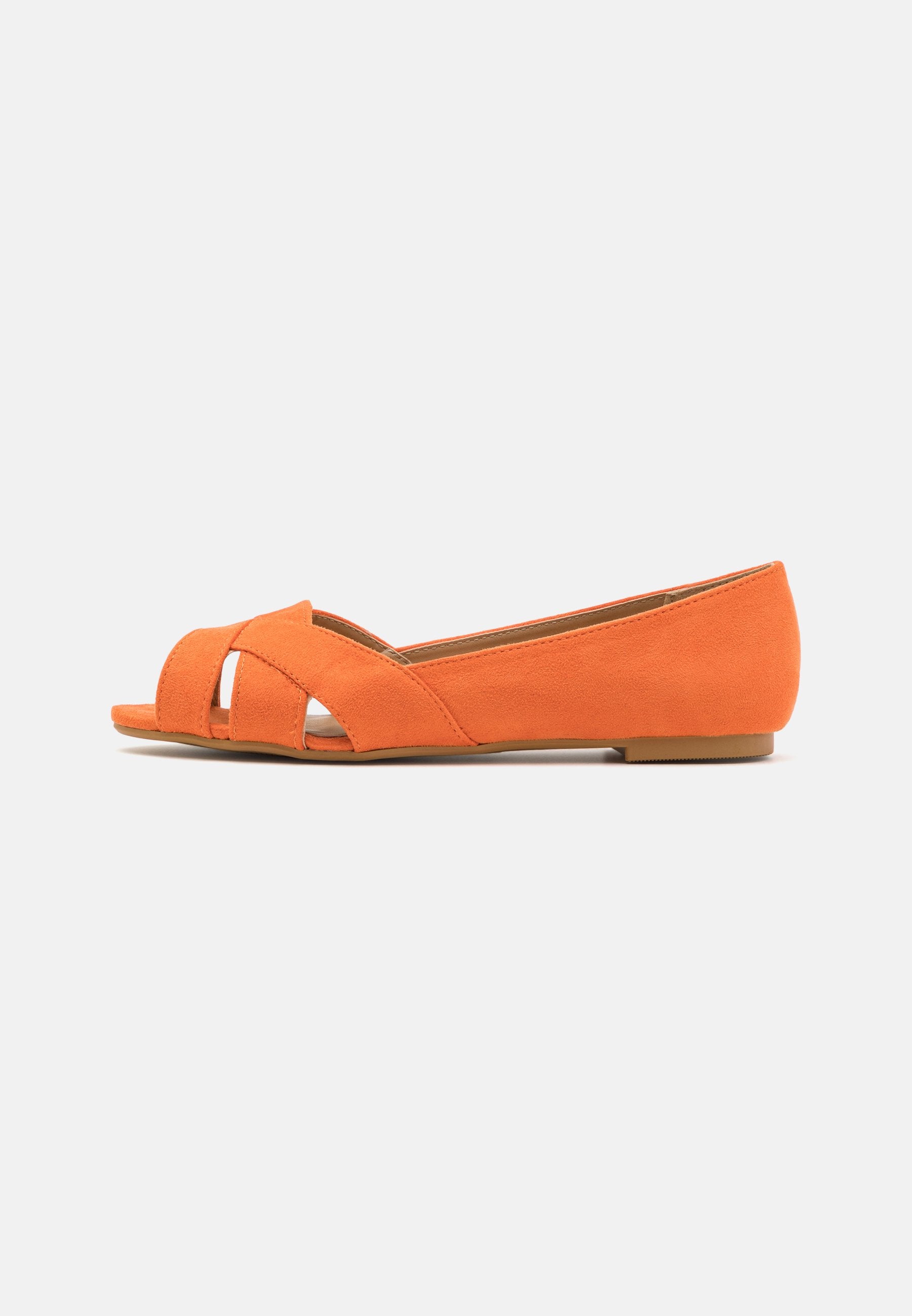 Anna Field Peeptoe Ballet Pumps - Orange