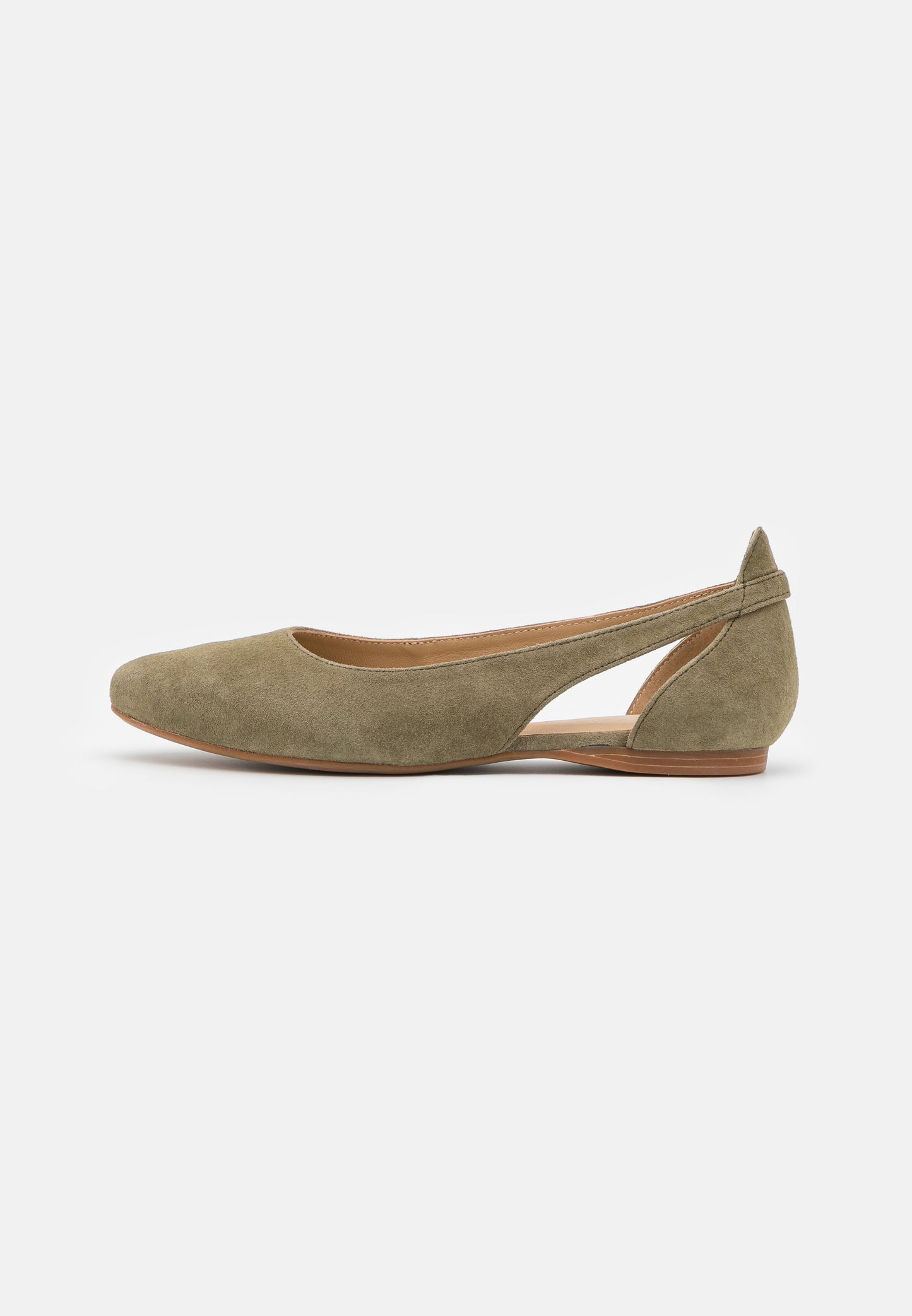  Leather- Ballet Pumps - Olive