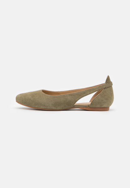  Leather- Ballet Pumps - Olive