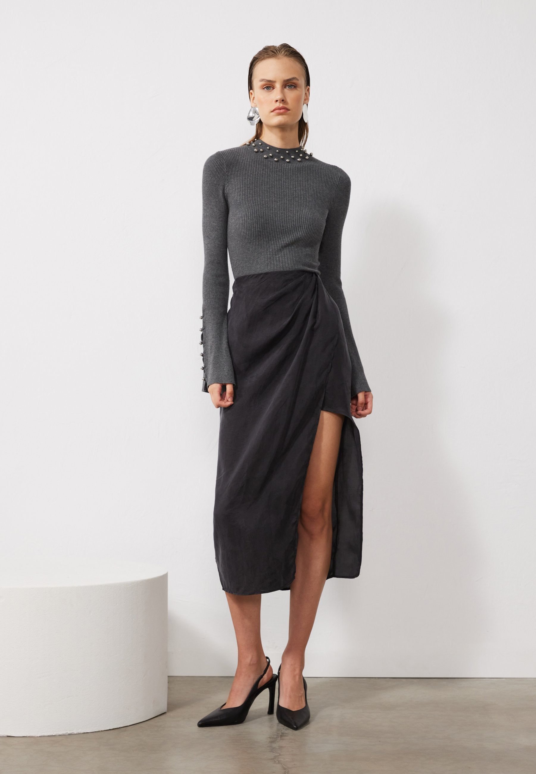 Anna Field Jumper - Mottled Grey