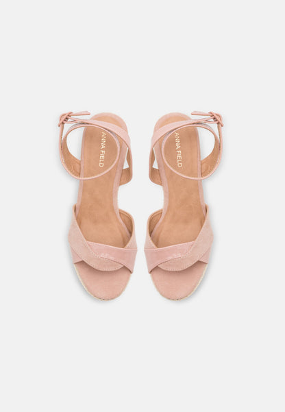 Anna Field Wedge Sandals - Light Pink