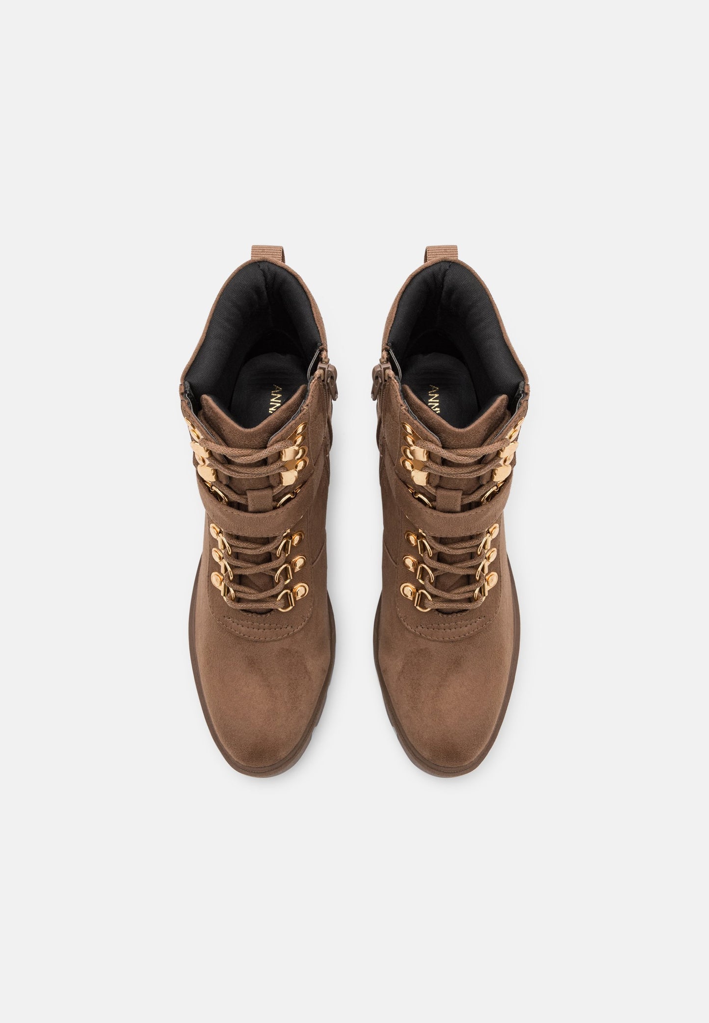 Anna Field Lace-Up Ankle Boots - Taupe
