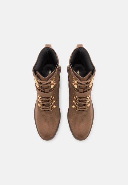 Anna Field Lace-Up Ankle Boots - Taupe