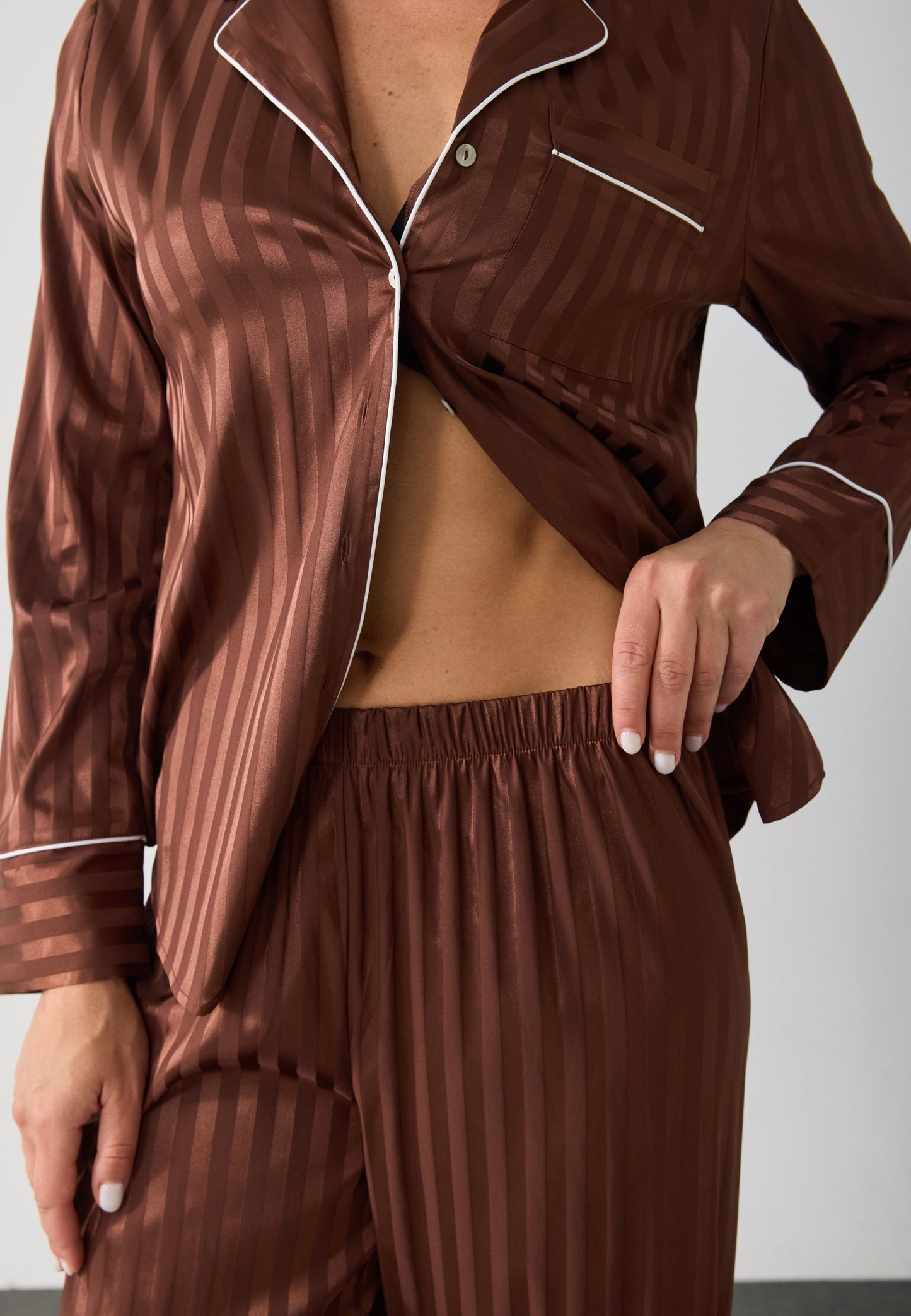 Anna Field SET - Pyjamas - Dark Brown
