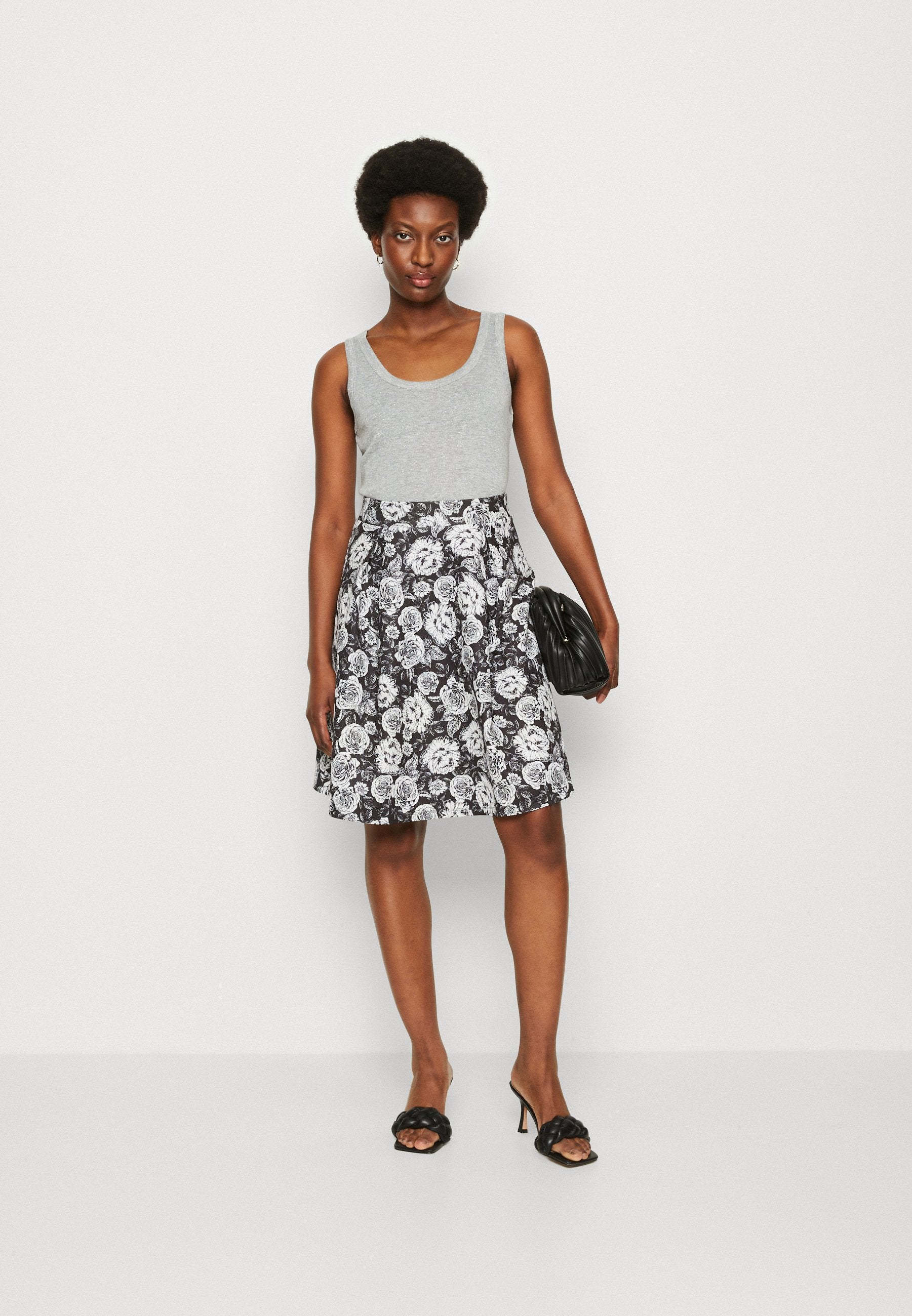 Anna Field Pleated Skirt - Black/White