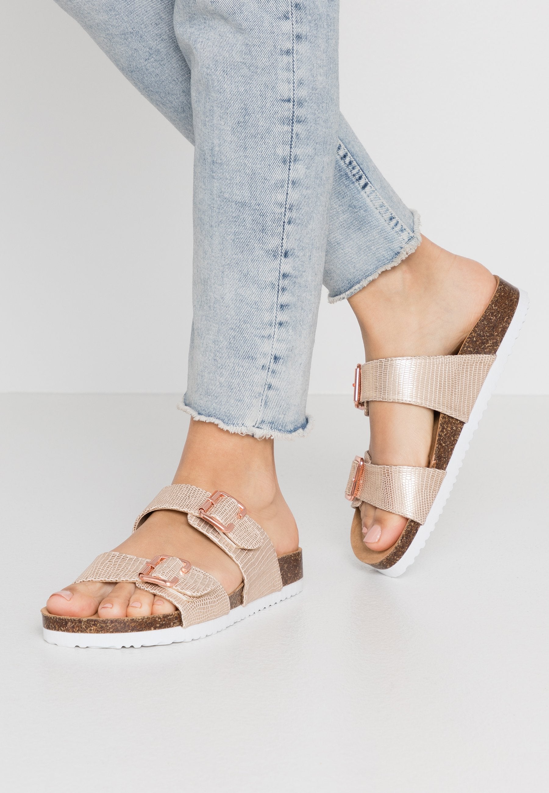 Anna Field Slippers - Rose Gold