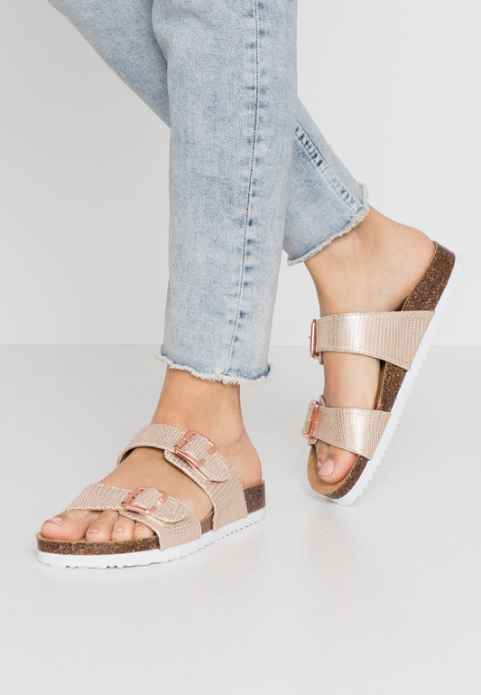 Anna Field Slippers - Rose Gold