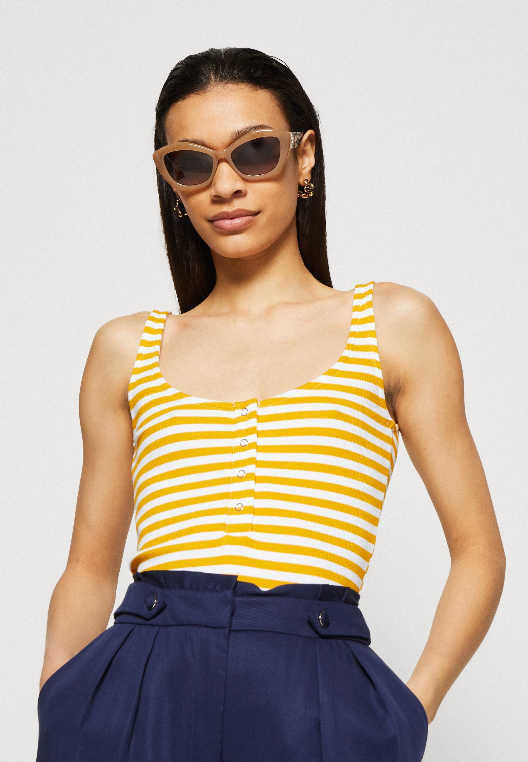 Anna Field Top - White/Yellow