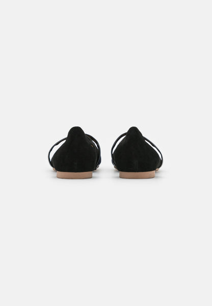 Anna Field Leather - Ankle Strap Ballet Pumps - Black