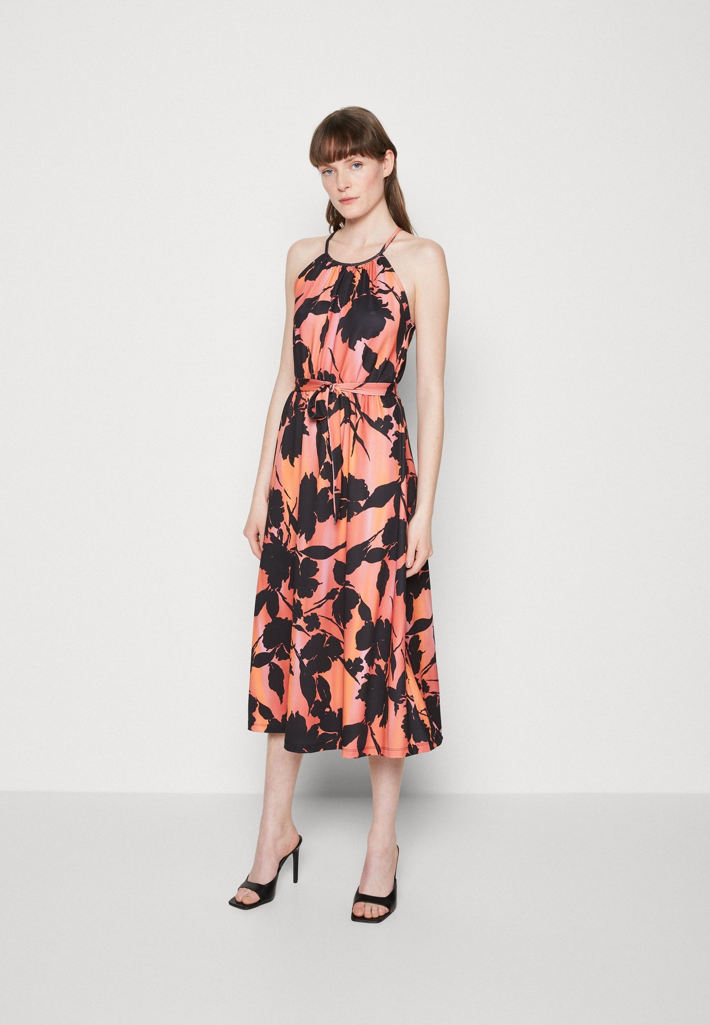Anna Field Jersey Dress - Black/Orange
