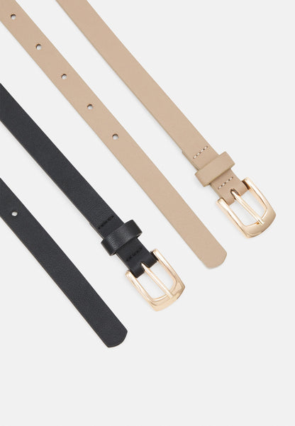 Anna Field 2 PACK - Belt - Black/taupe