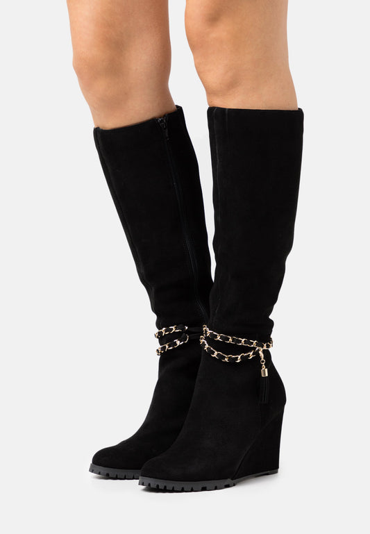 Anna Field Leather - Wedge Boots - Black