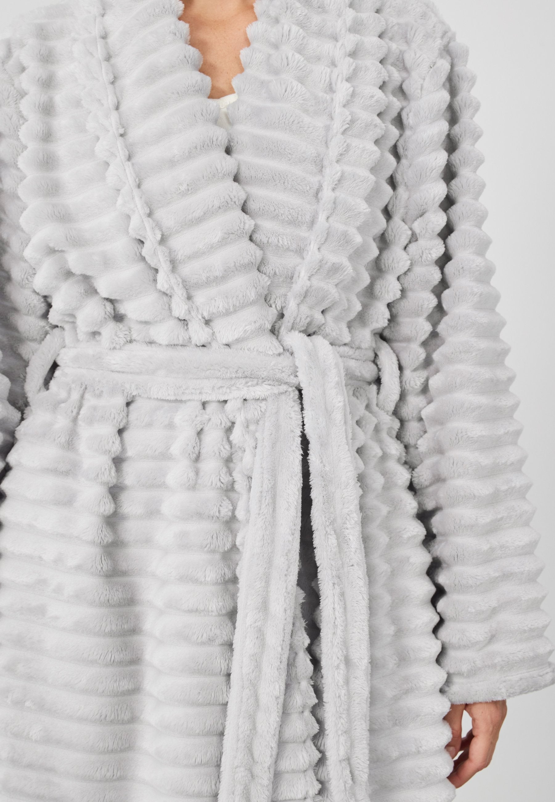 Anna Field Dressing Gown - Grey