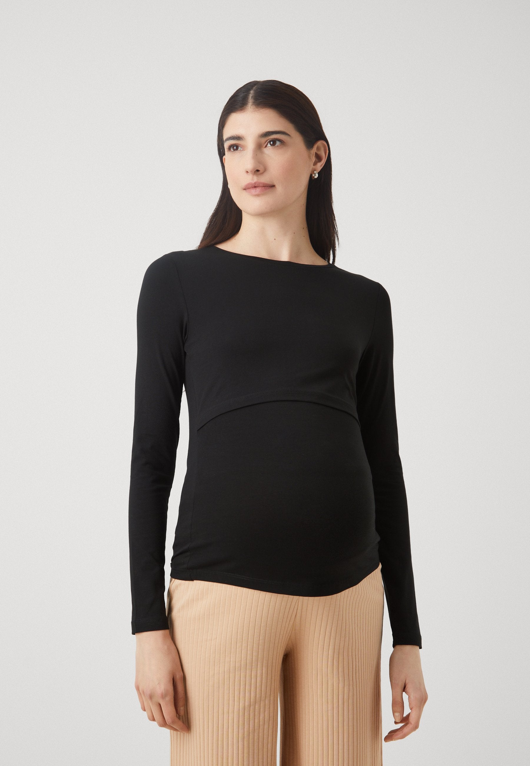  NURSING LONG SLEEVE TOP 2 PACK - Long Sleeved Top - Black/bordeaux