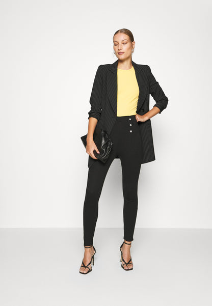 Anna Field Punto Leggings With Button Detail - Leggings - Trousers - Black